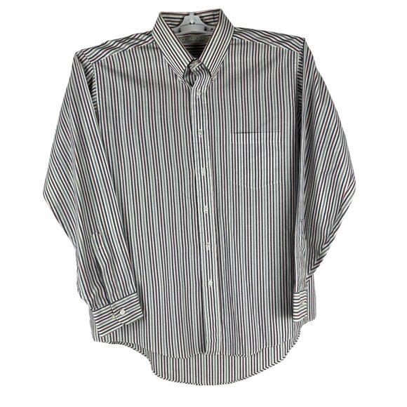 Van Heusen Mens Editions Striped Button-Down Dress Shirt Size 16 1/2 Size L - Picture 1 of 7